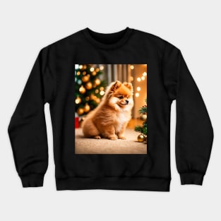 Christmas Pomeranian Puppy Dog Crewneck Sweatshirt